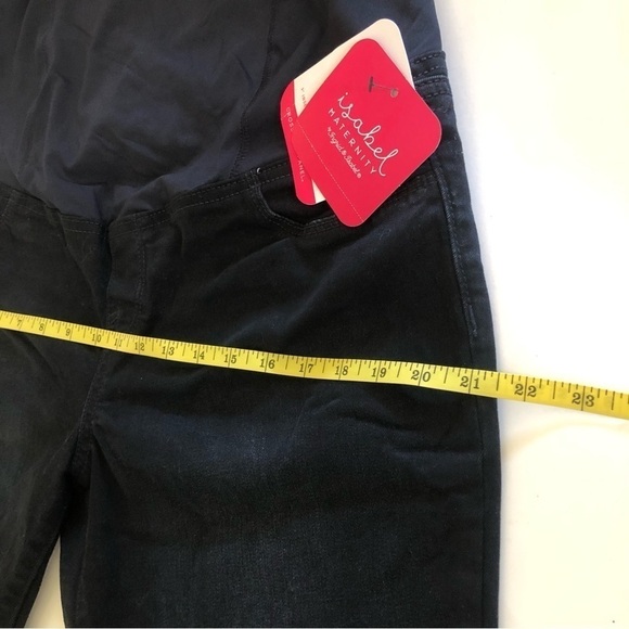 Ingrid & Isabel Maternity Black Crossover Panel Raw Hem Bermuda Jean Shorts 14 - Picture 14 of 16